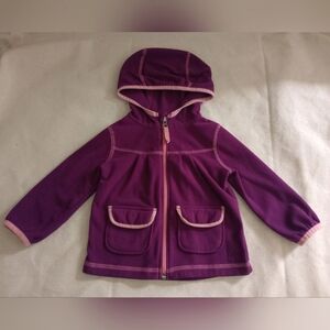 REI Purple Hooded Microfleece Jacket with Pink Trim